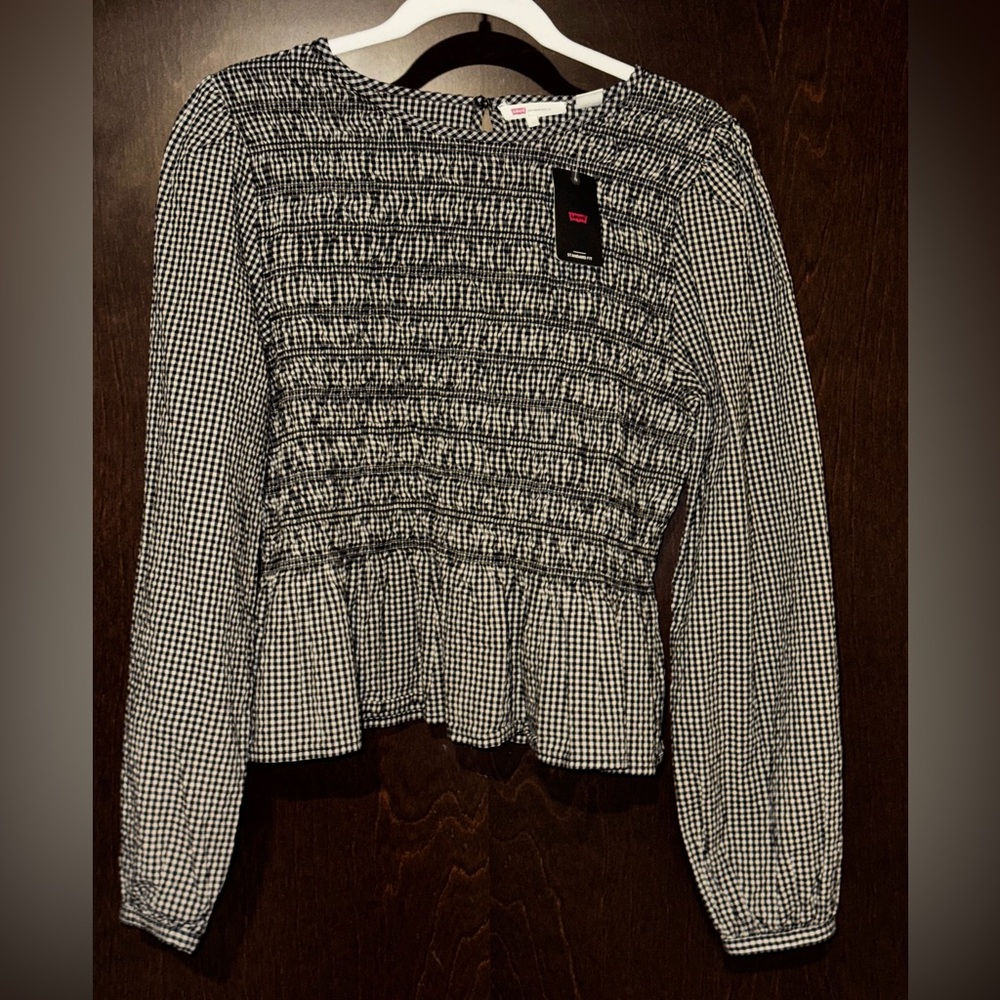 Levi's Fleur Gingham Smocked Top